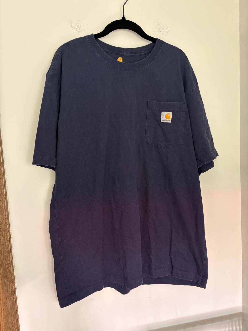 Carhartt Original Fit Navy Heavyweight Short Sleeve Pocket T-Shirt K87 Sz L